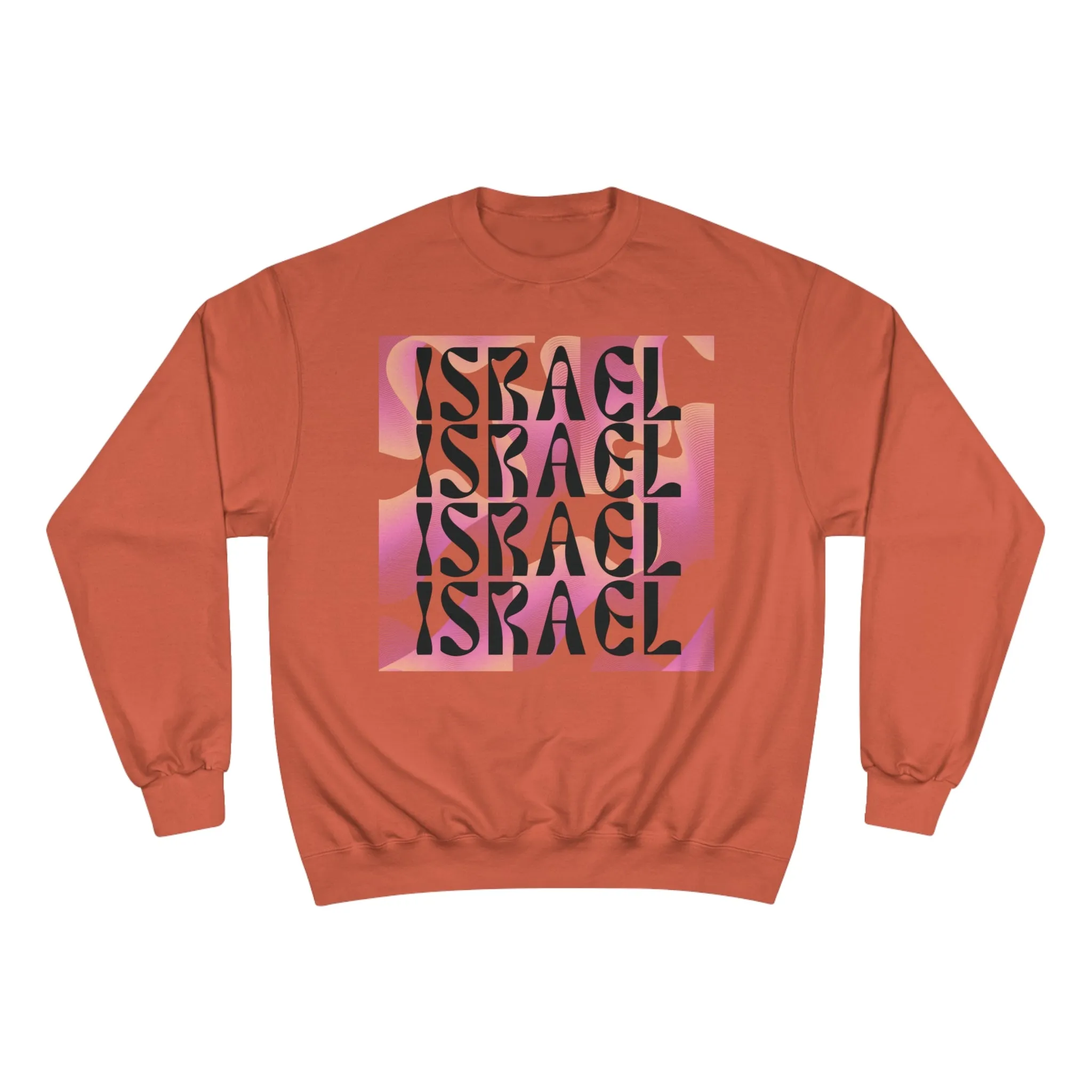 Flow & Squiggle Israel Pink & Coral Square Champion Sweatshirt
