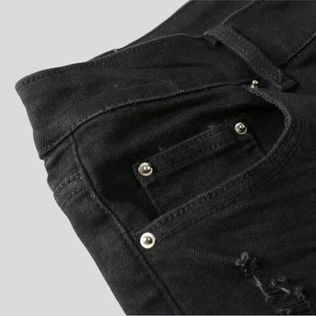 Frayed y2k jeans
 for men
