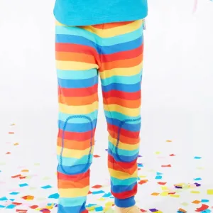 Frugi Favourite Cuffed Leggings - Rainbow Stripe