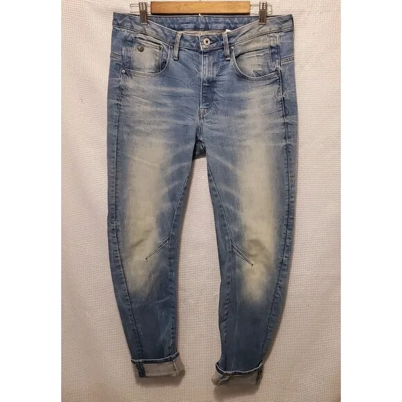 G-STAR Arc 3D Low Boyfriend Jeans Women's W28/L32 Whiskers Faded Zip Barrel Leg