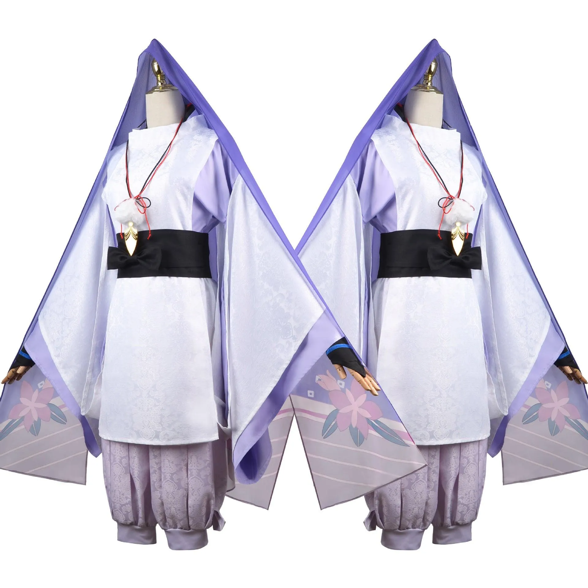 Genshin Impact The Wanderer Young Scaramouche Balladeer Cosplay Costume Kimono Top and Cape with Pants