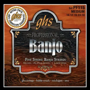 GHS 5-String Banjo Strings - Medium PF115