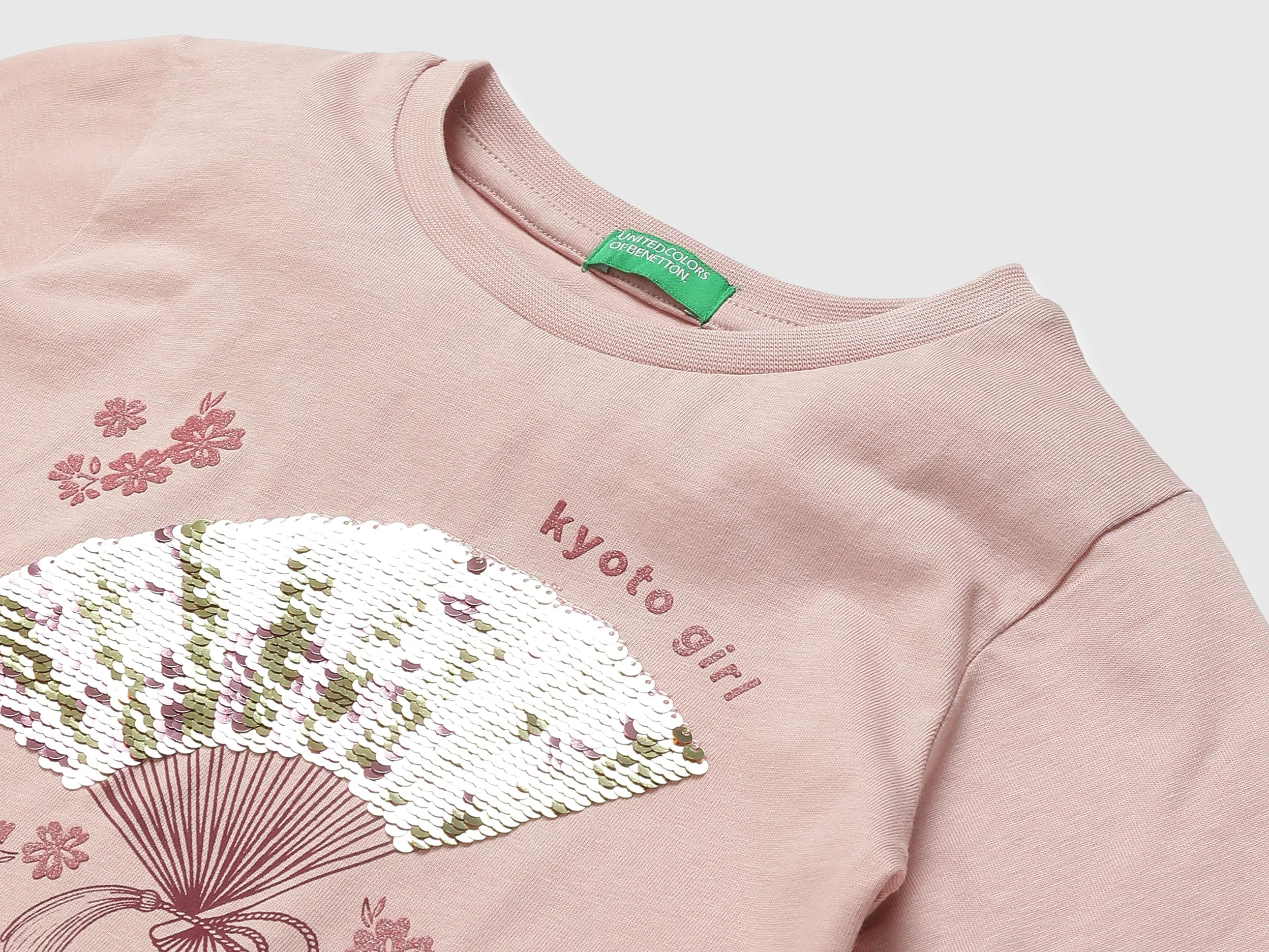 Girls Embellished Round Neck Top