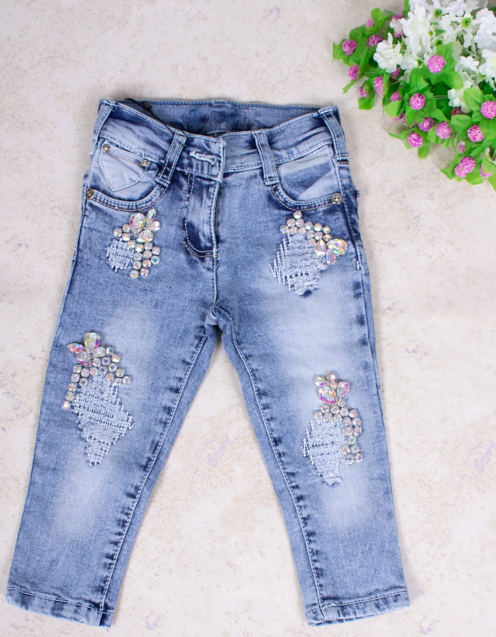Girls' Jeans with Rhinestones