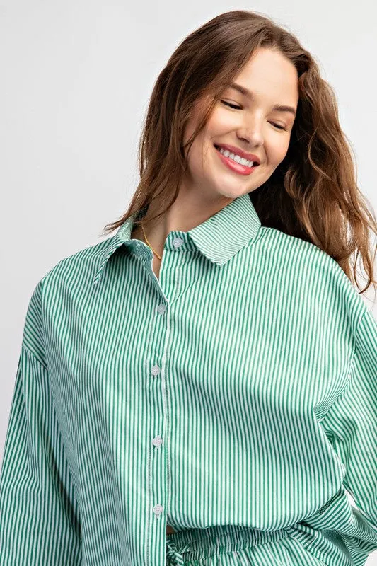 Green 2 piece Striped Set