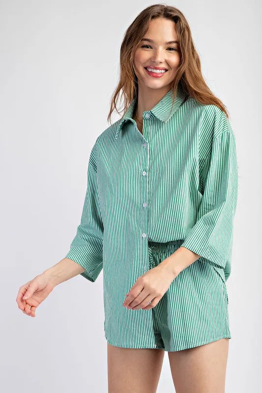 Green 2 piece Striped Set