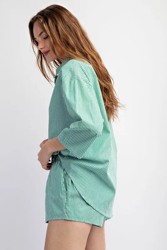 Green 2 piece Striped Set