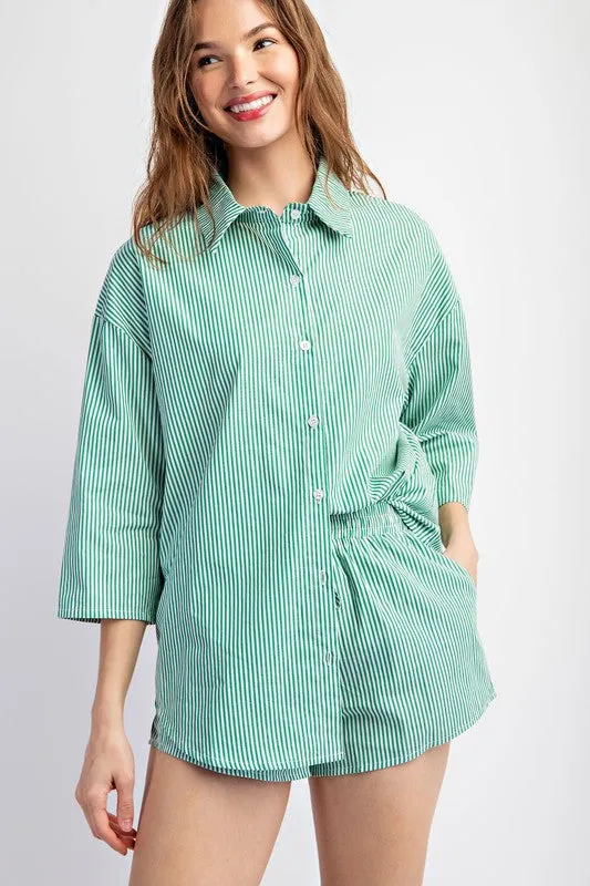 Green 2 piece Striped Set