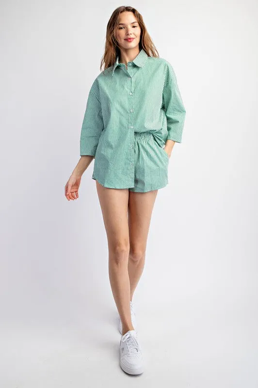 Green 2 piece Striped Set