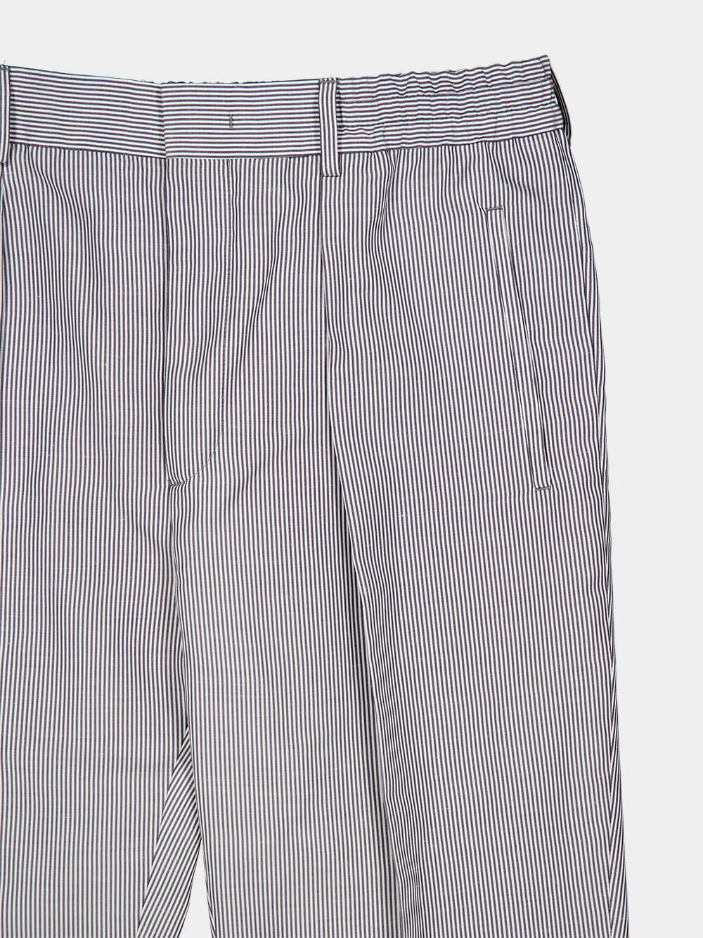 Grey Pinstriped Fabric Trousers