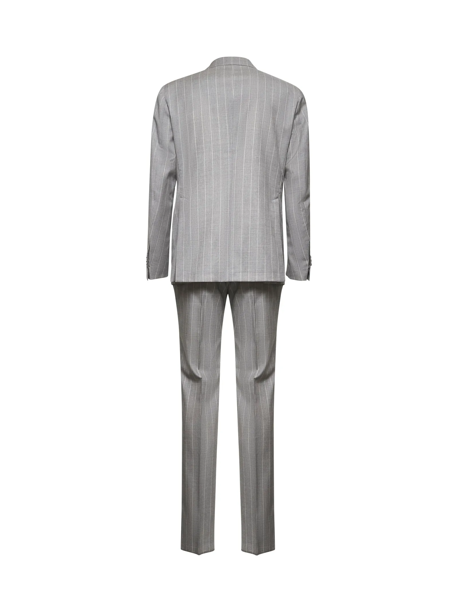 Grey pinstriped wool Vesuvio double-breasted suit