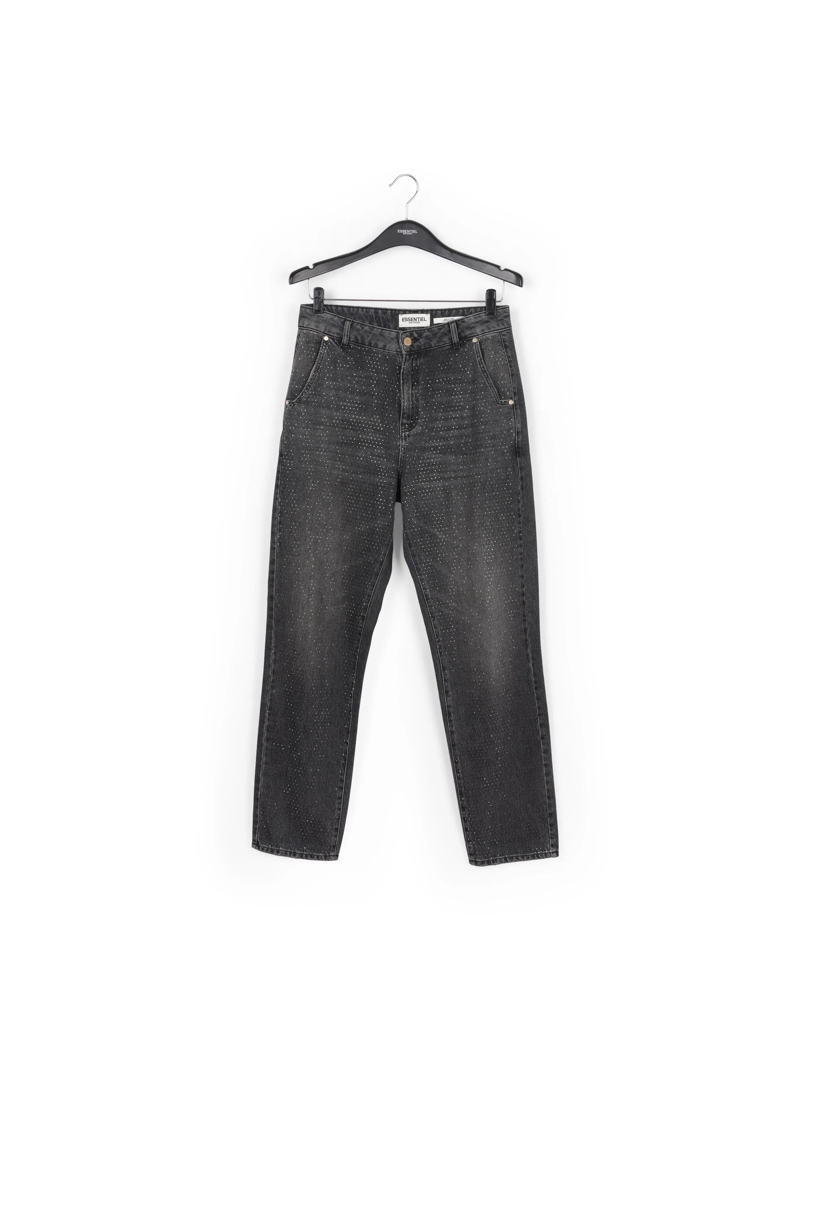 Grey rhinestone-embellished jeans