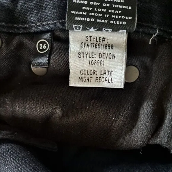 GRLFRND Women's Devon Boyfriend Black Jeans Button Fly High Waist  Sz 26
