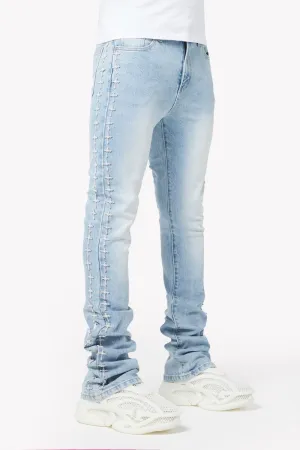 GUAPI Vintage Blue Crosses Embellished Denim