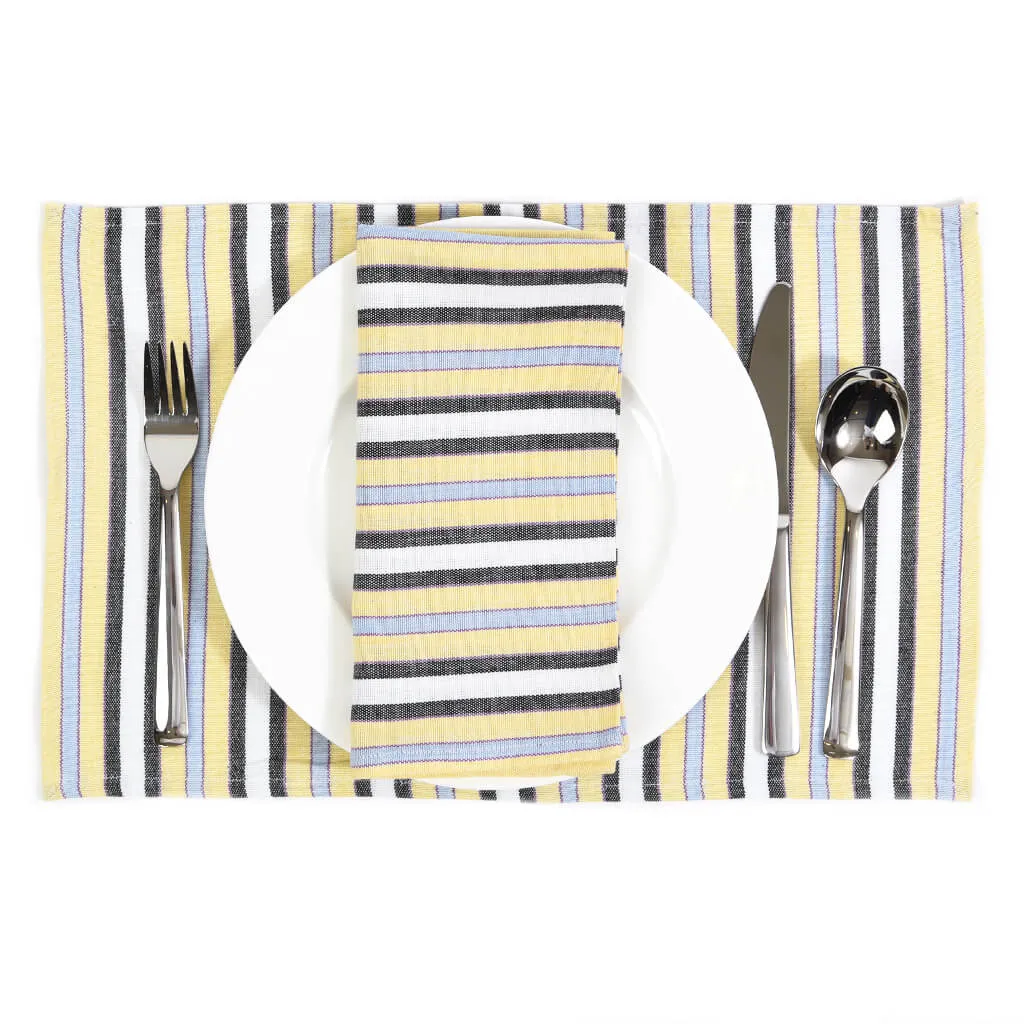 Hand woven Striped Placemat Set | Country French Stripes