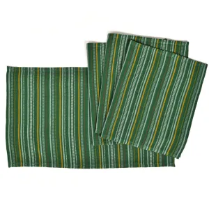 Hand Woven Striped Placemat Set | Poblano Stripe