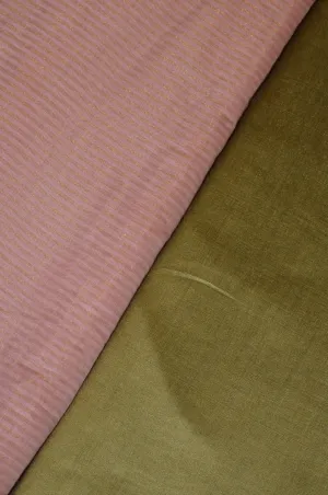 Handloom Pure Chanderi Tissue Striped Zari Based Kurta Piece With A Cotton Silk Matching Lower