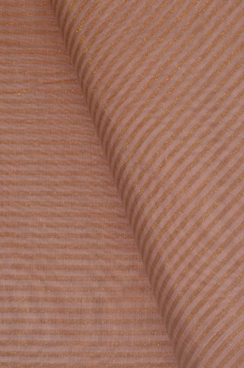 Handloom Pure Chanderi Tissue Striped Zari Based Kurta Piece With A Cotton Silk Matching Lower