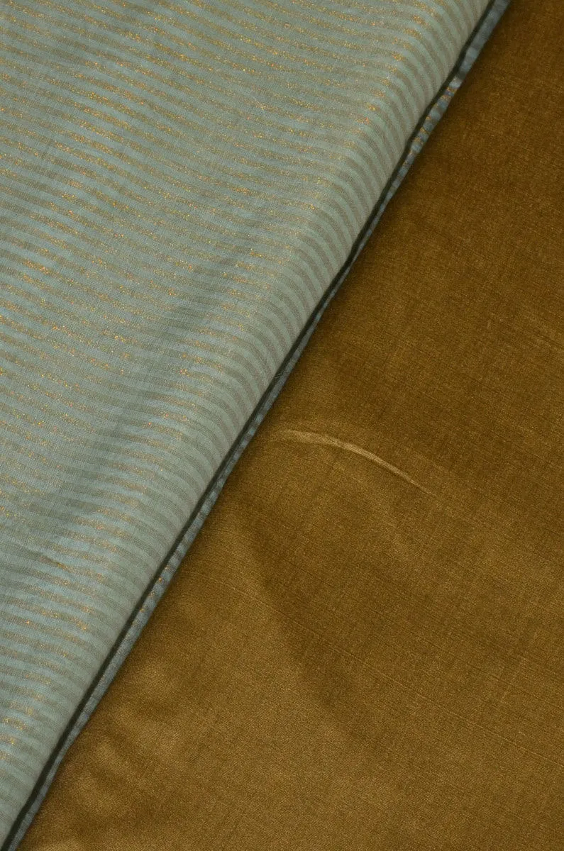 Handloom Pure Chanderi Tissue Striped Zari Based Kurta Piece With A Cotton Silk Matching Lower