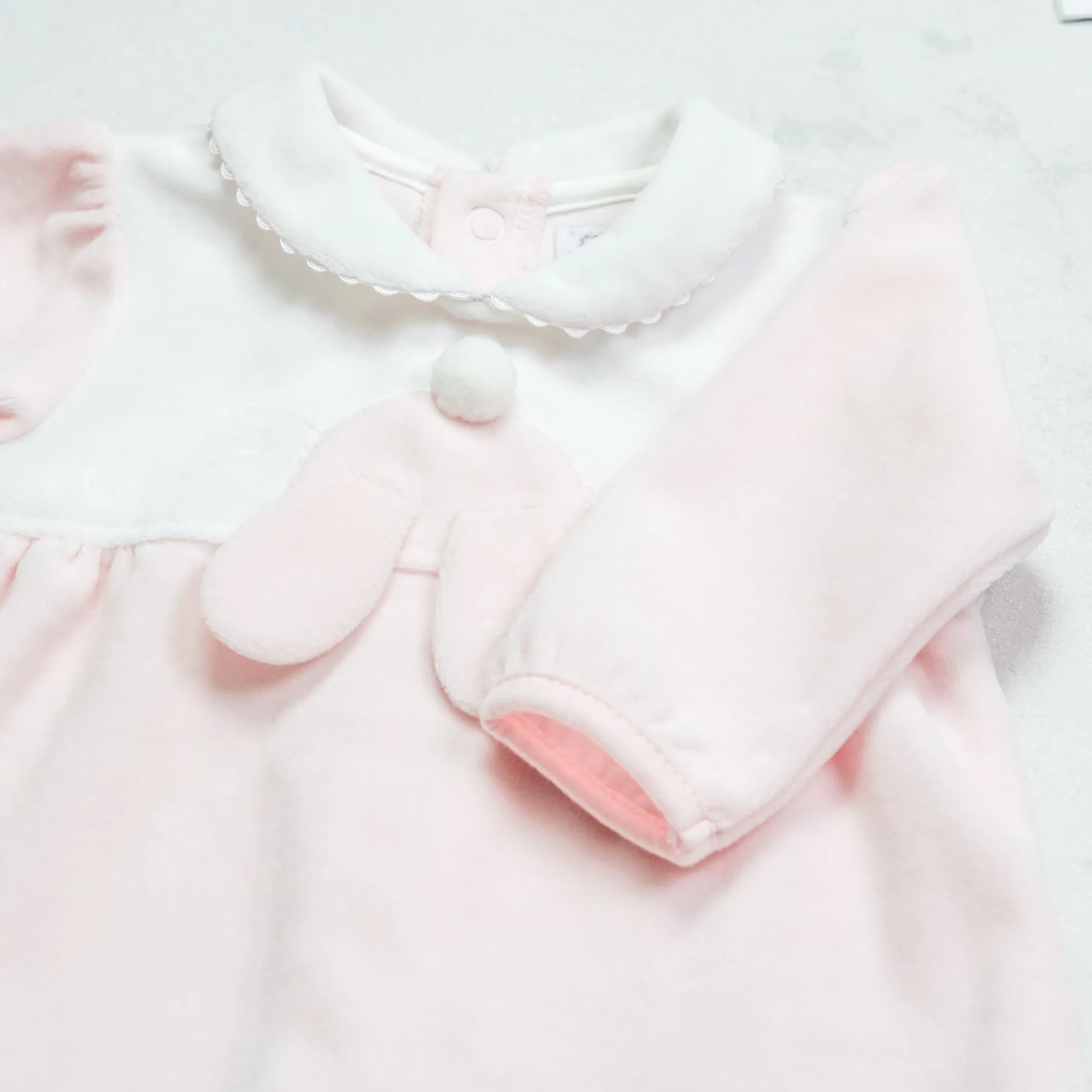 Hazel Velour Bunny Baby Girls Outfit
