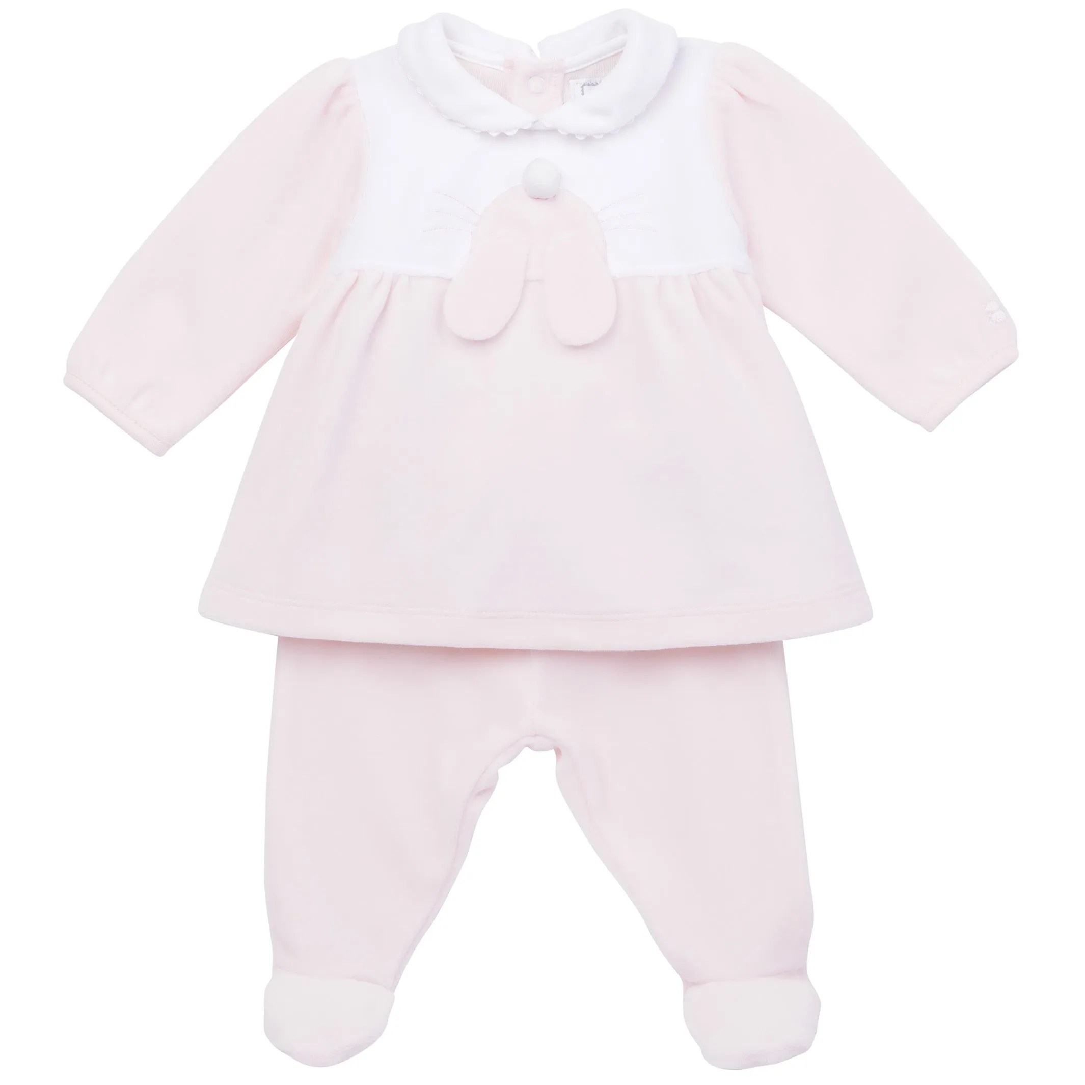 Hazel Velour Bunny Baby Girls Outfit