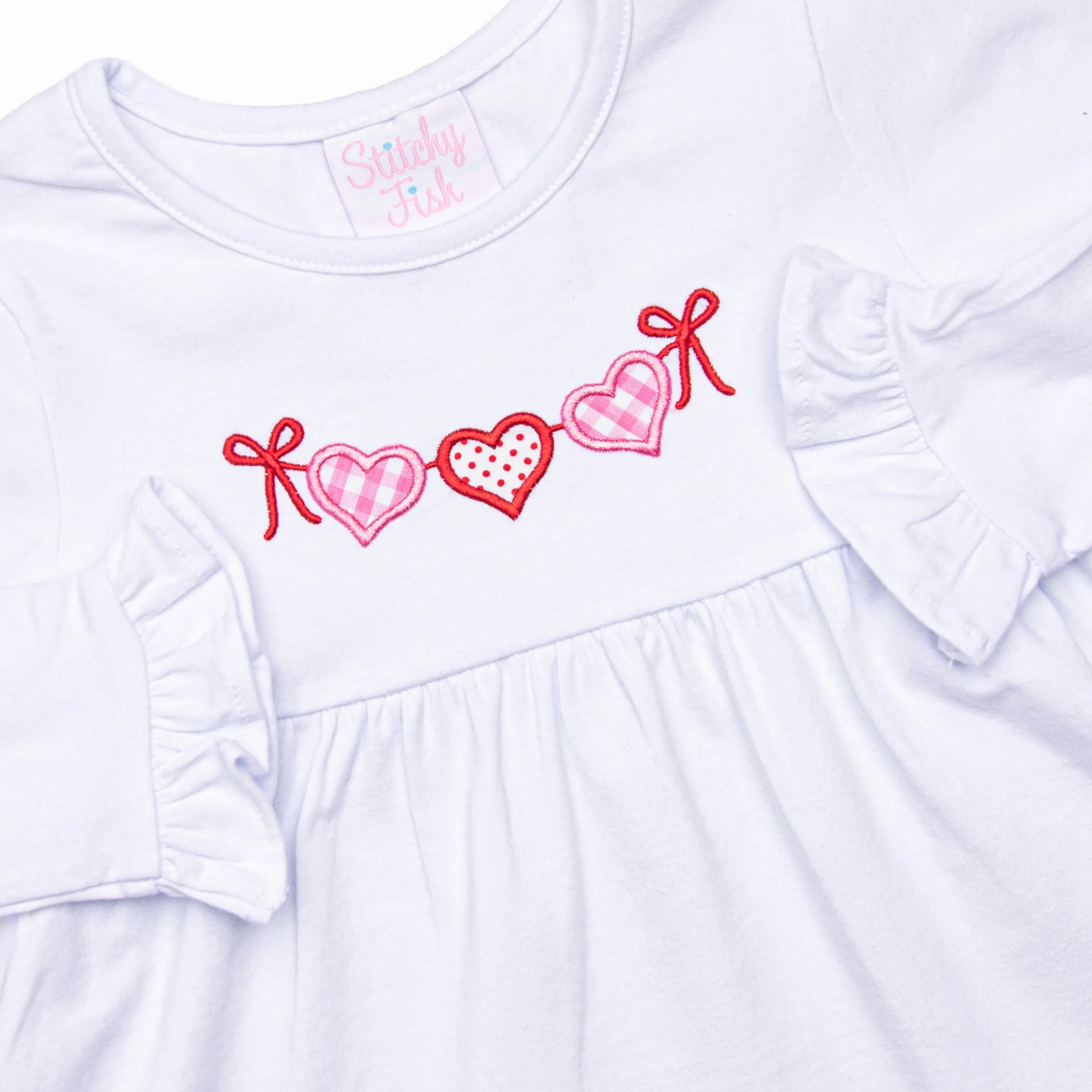 Heart Strings Applique Legging Set, Red