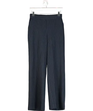 Helene Berman Blue Pinstriped Stretch Waistband Trouser UK S