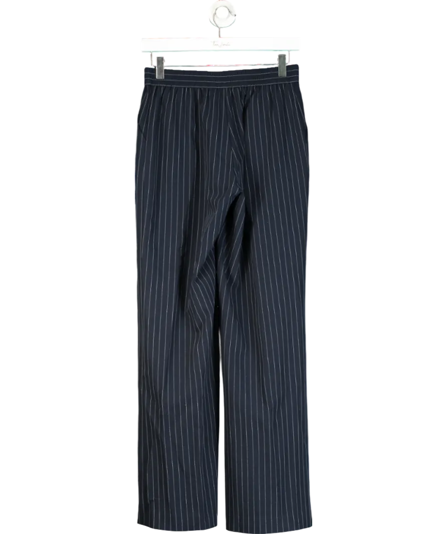 Helene Berman Blue Pinstriped Stretch Waistband Trouser UK S