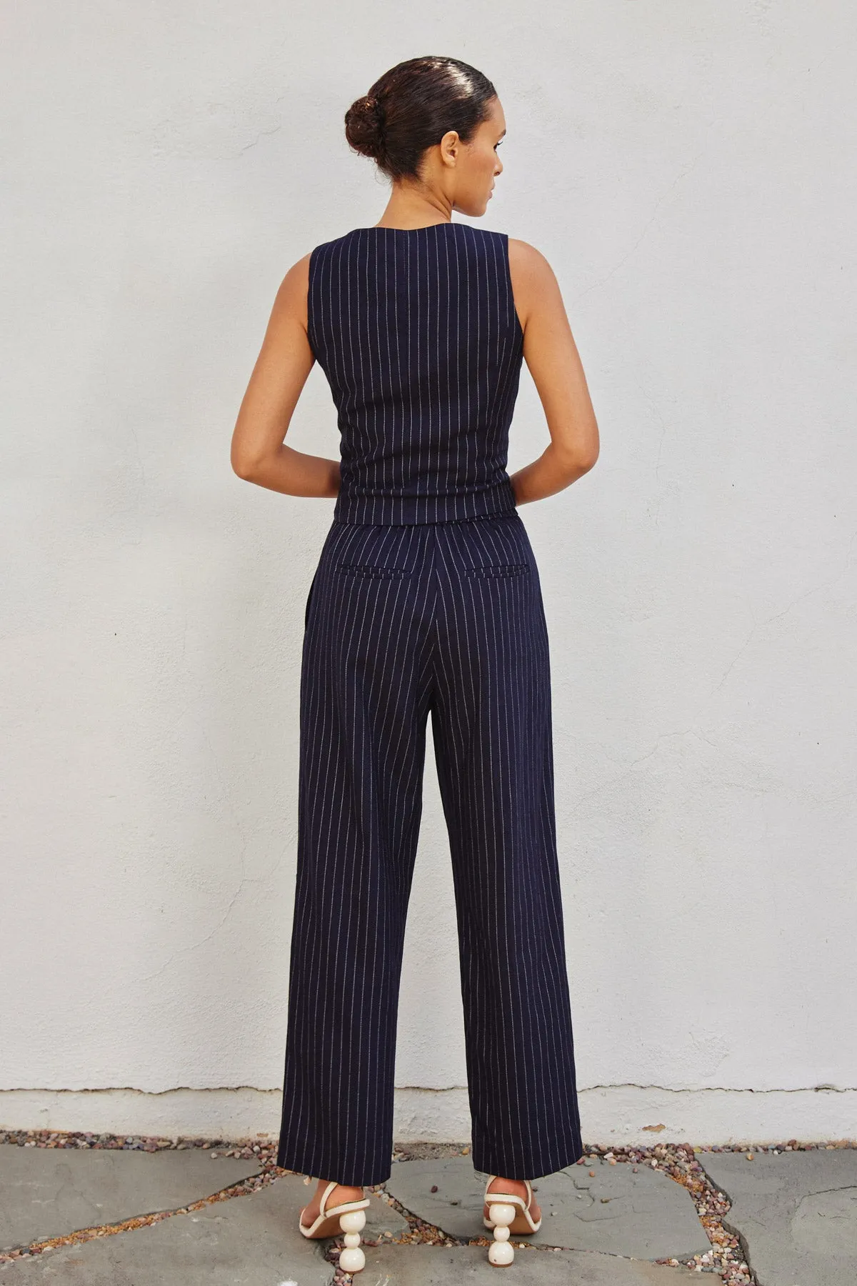 Henri Pinstriped Straight Legs Trousers