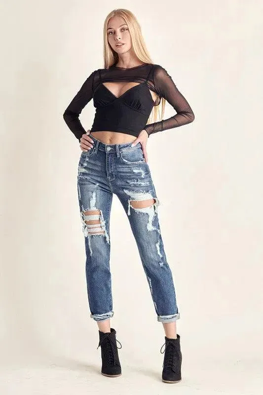 High Rise Boyfriend Jeans