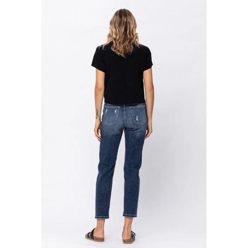 High-rise distressed boyfriend- Judy Blue Jeans
