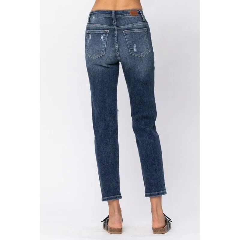 High-rise distressed boyfriend- Judy Blue Jeans