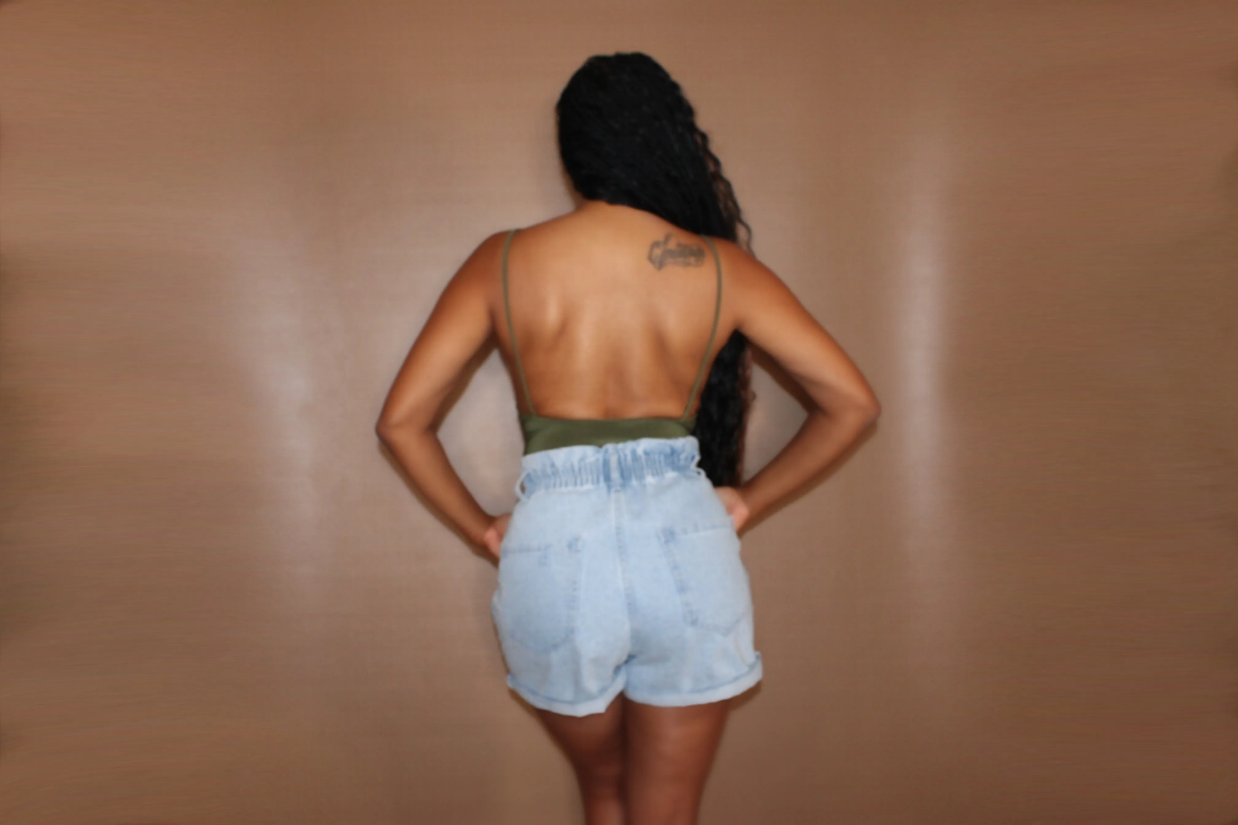 High Waisted Denim Shorts - Light Blue