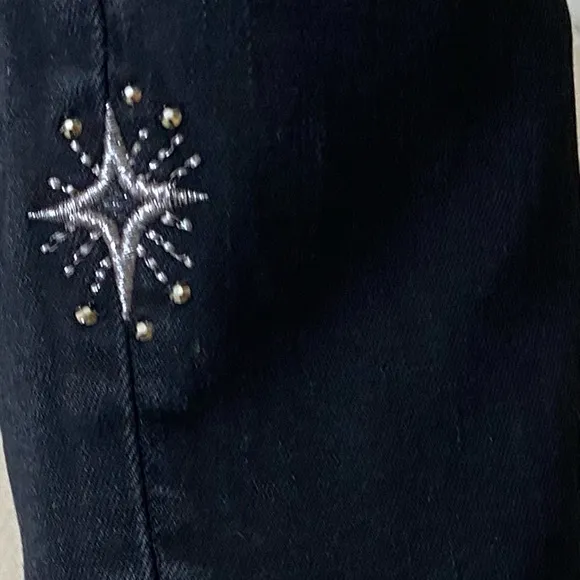 Hudson Nico Mid Rise Super Skinny Embellished Ankle Jeans Size 27.