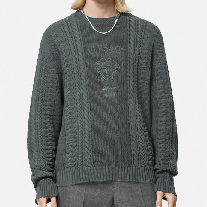 Imported Medusa Milano Cable-Knit Pullover