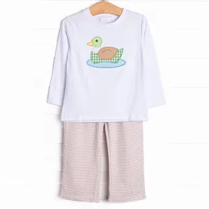 In the Pond Applique Pant Set, Tan