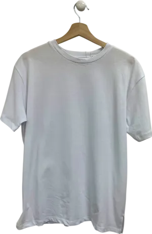 In The Style White Oversized Boyfriend Embroidered Sleeve T-Shirt UK 8