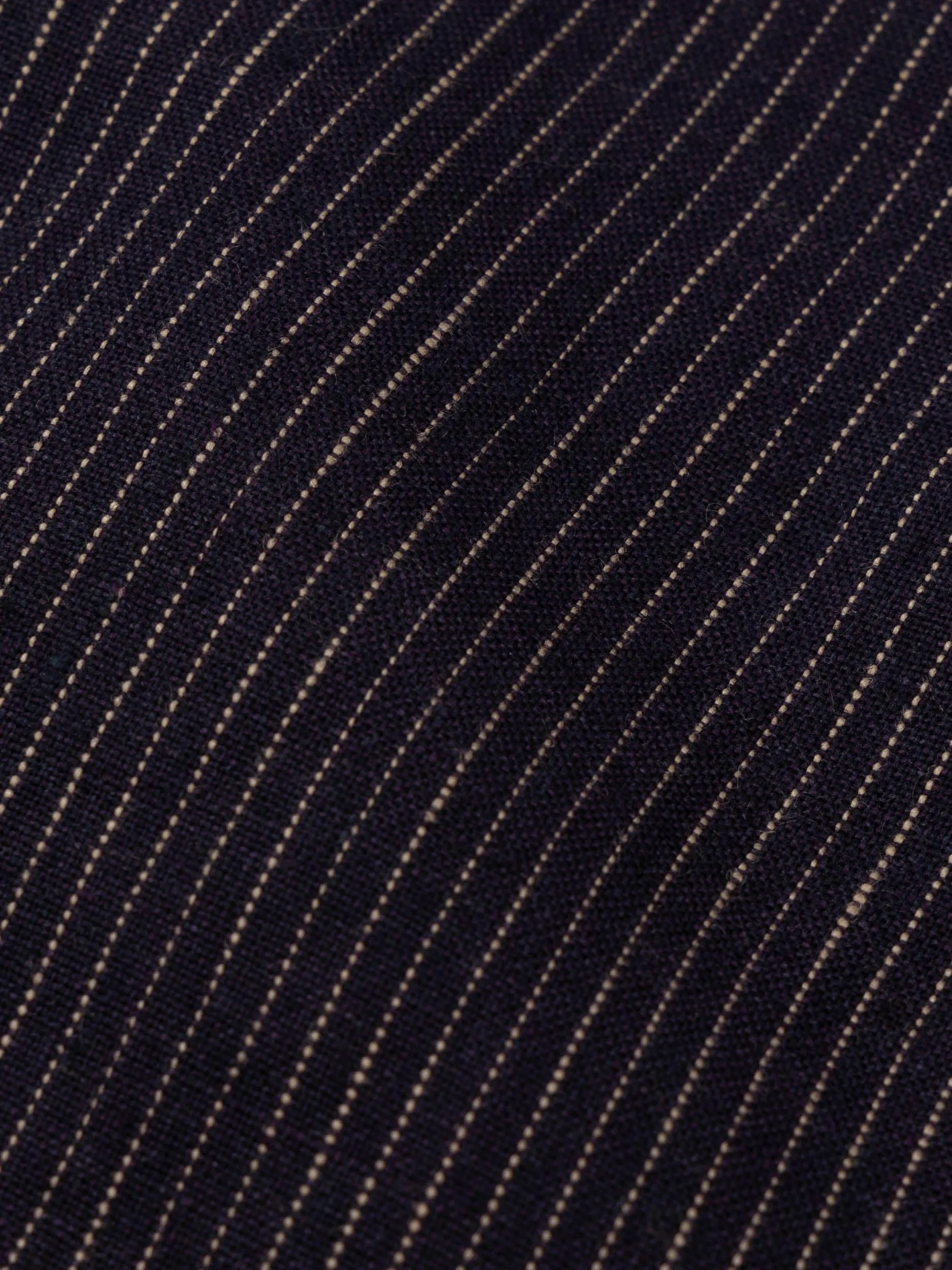Indigo Pinstriped Elastic Waist Linen Trousers