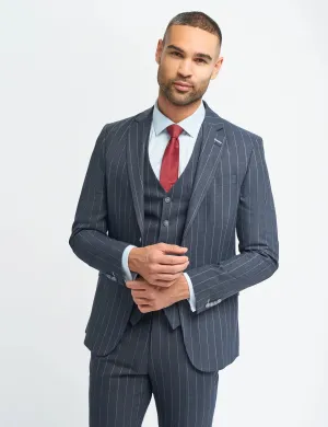 INVINCIBLE – CAVANI NAVY PINSTRIPE JACKET