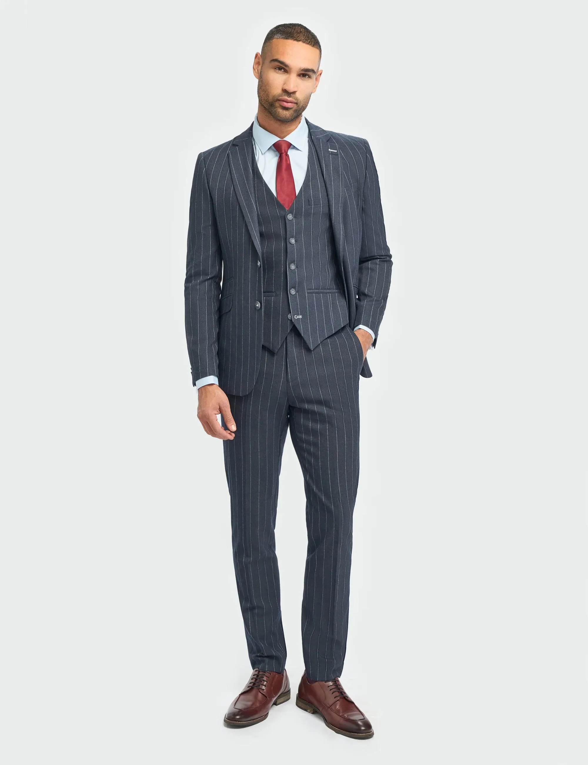 INVINCIBLE – CAVANI NAVY PINSTRIPE JACKET