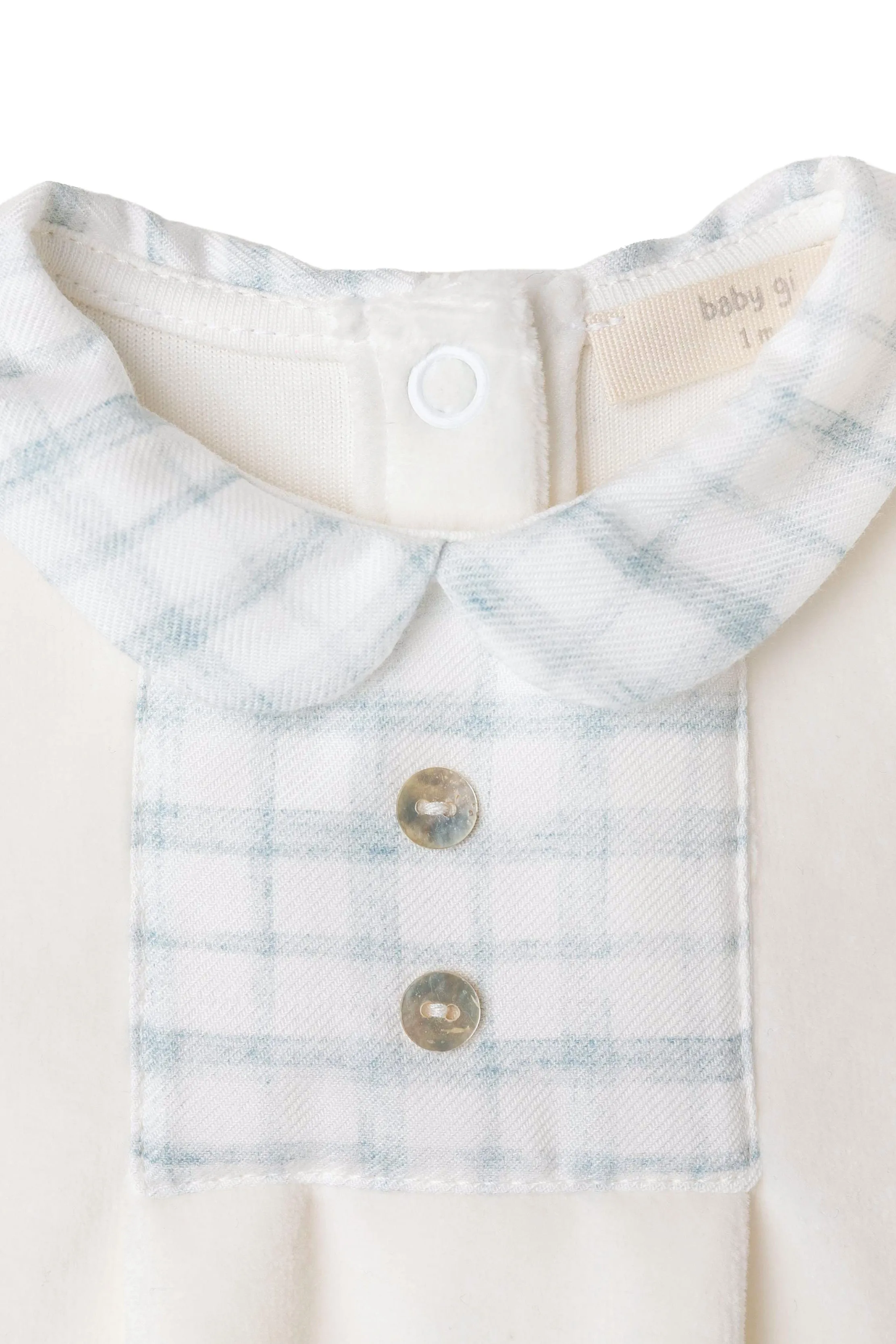 Ivory Velour Checked Top & Leggings