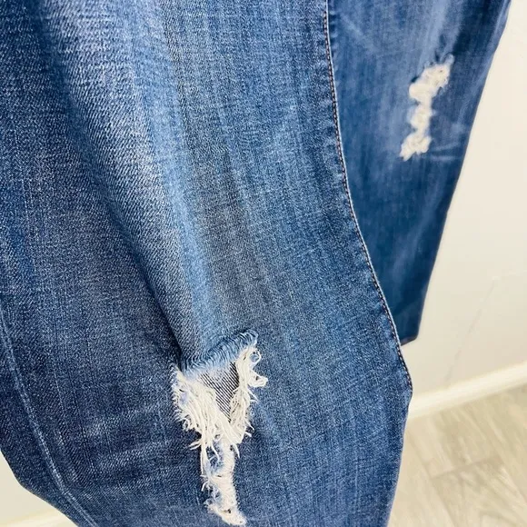 J BRAND BLUE DISTRESSED SKINNY BOYFRIEND JEANS AIDEN FLINTLOCK