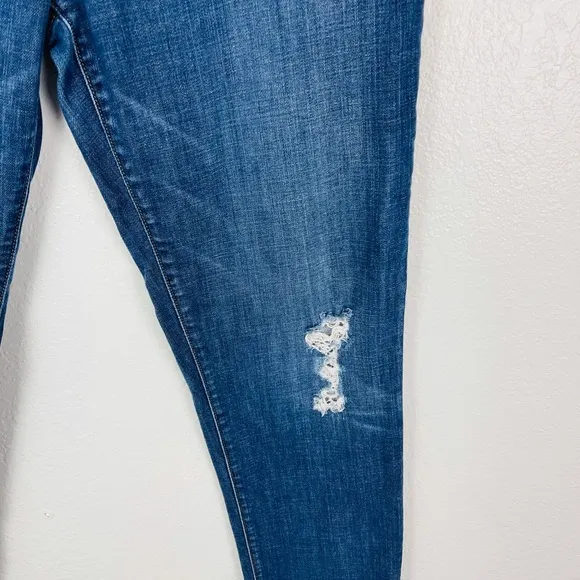 J BRAND BLUE DISTRESSED SKINNY BOYFRIEND JEANS AIDEN FLINTLOCK