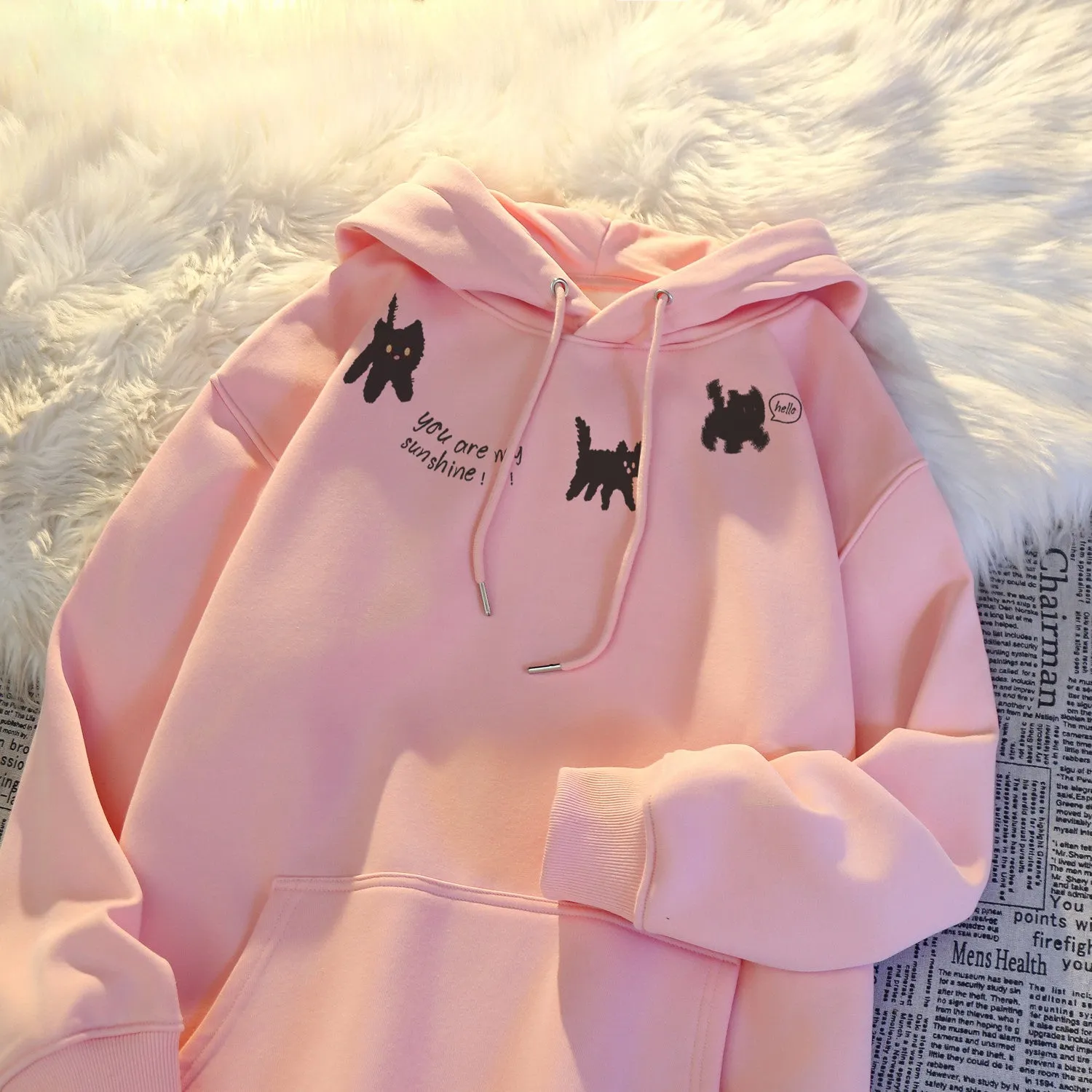 JazzHer Thicked Hoodie Women's Clothing Anime Print Hooded Sweatshirts Oversized Tops 2025 Ropa Mujer Fashion Casual Warm Hoodies 49C884