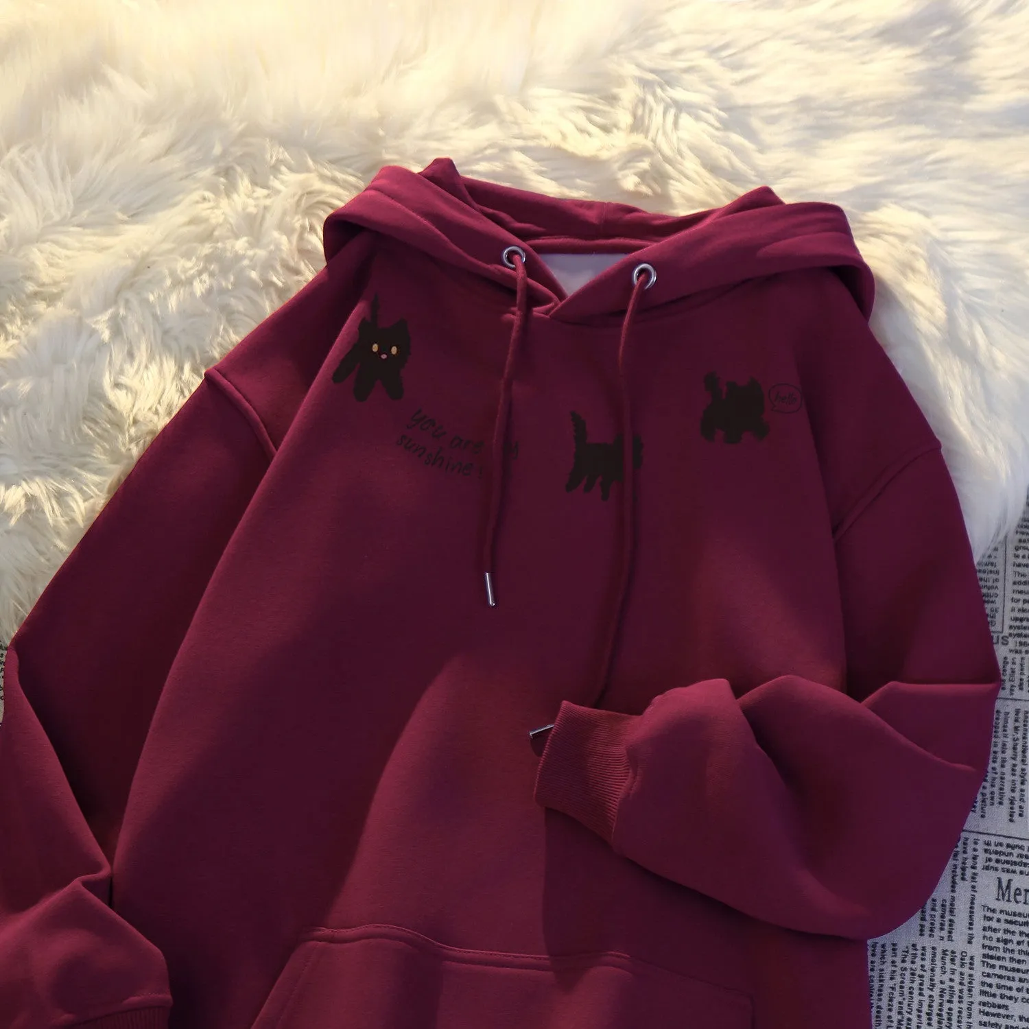 JazzHer Thicked Hoodie Women's Clothing Anime Print Hooded Sweatshirts Oversized Tops 2025 Ropa Mujer Fashion Casual Warm Hoodies 49C884