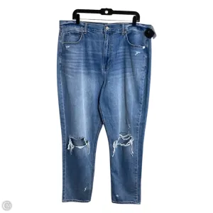 Jeans Boyfriend By American Eagle In Blue Denim, Size: 18