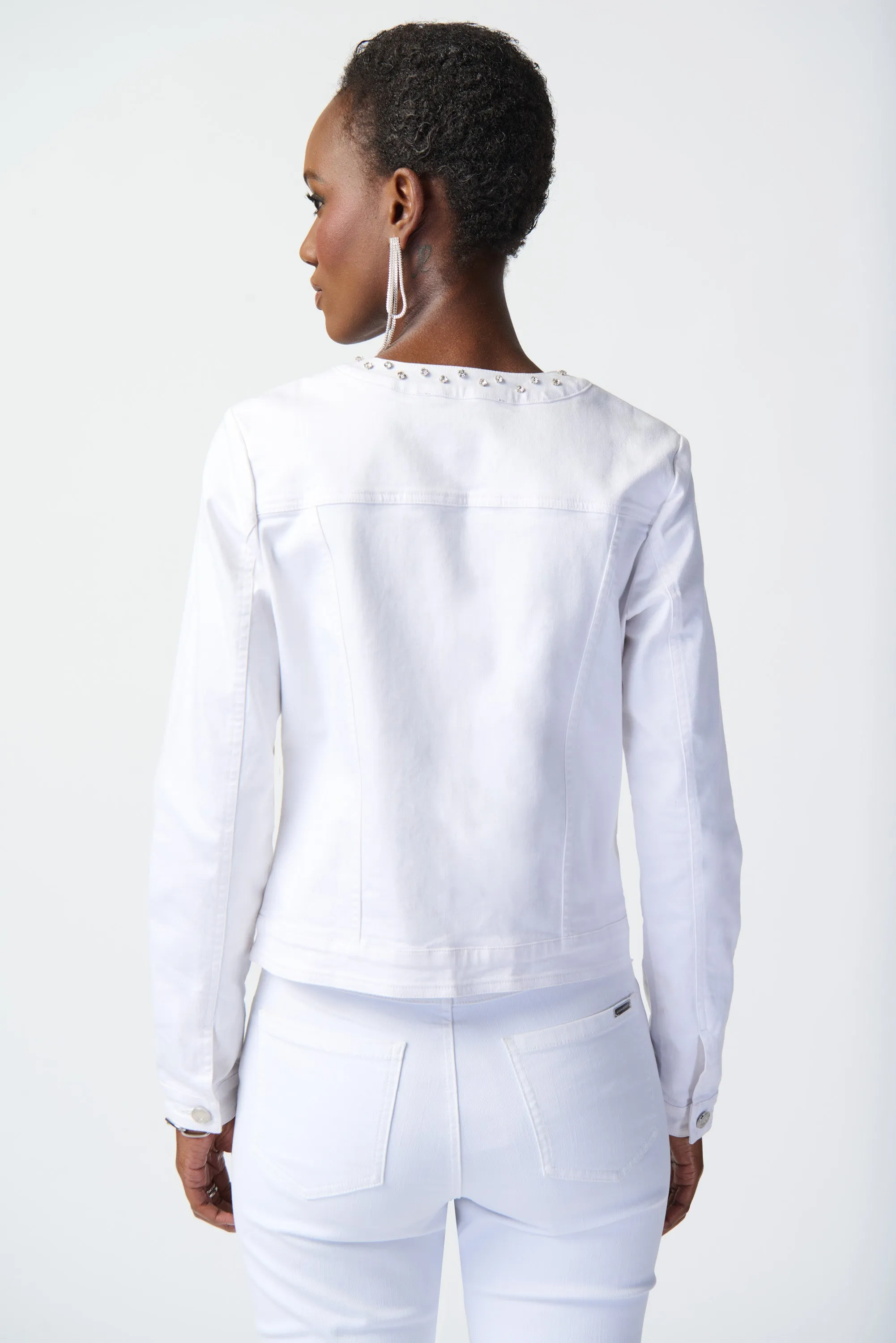 Joseph Ribkoff Denim Jacket with Embellished Pockets Jr241912