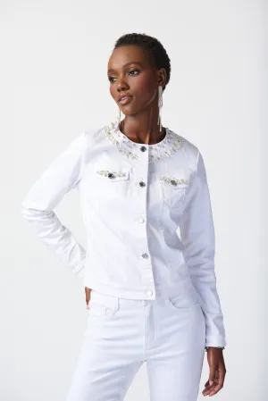 Joseph Ribkoff Denim Jacket with Embellished Pockets Jr241912
