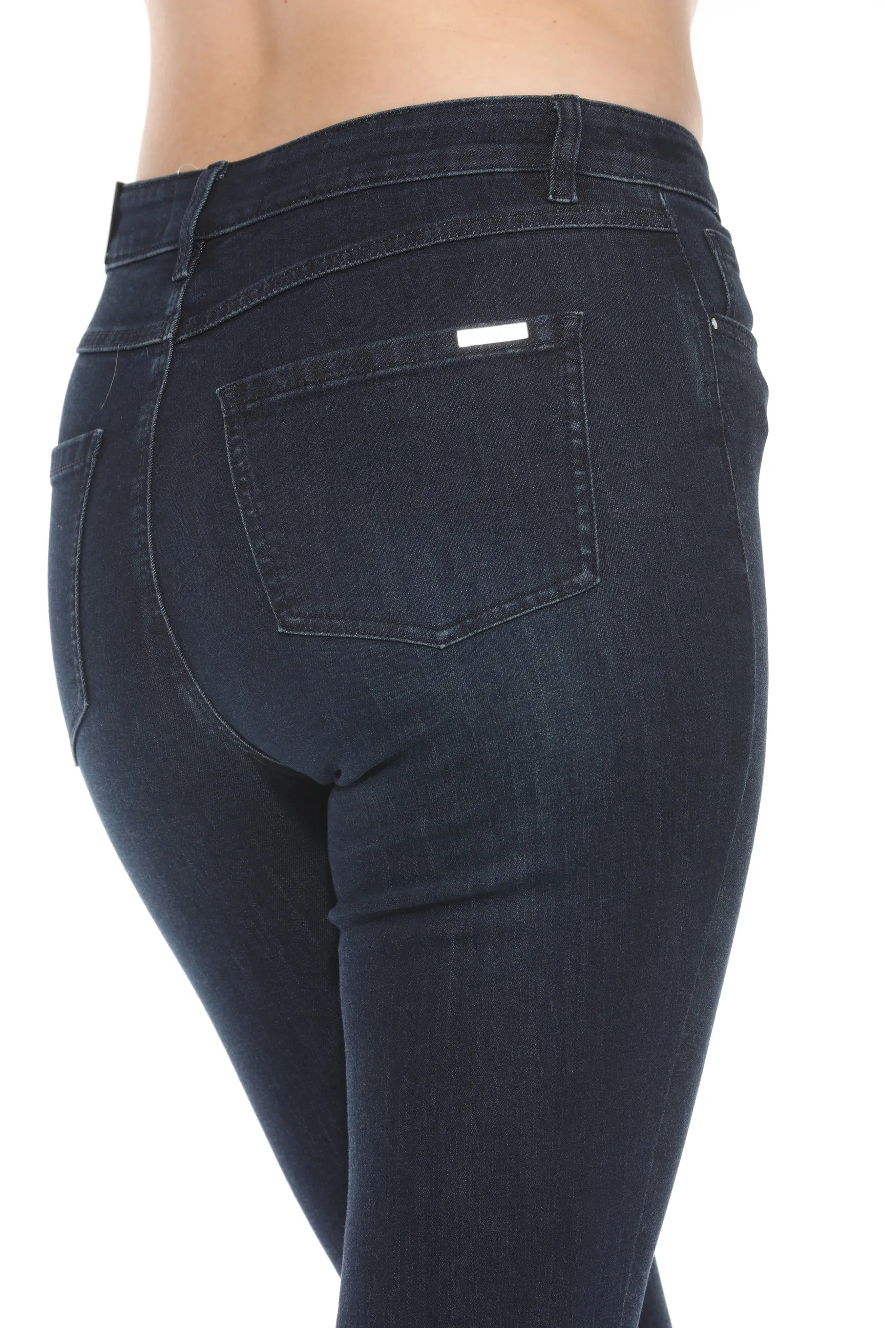 Joseph Ribkoff Indigo Blue Rhinestone Embellished Flared Jeans 244946