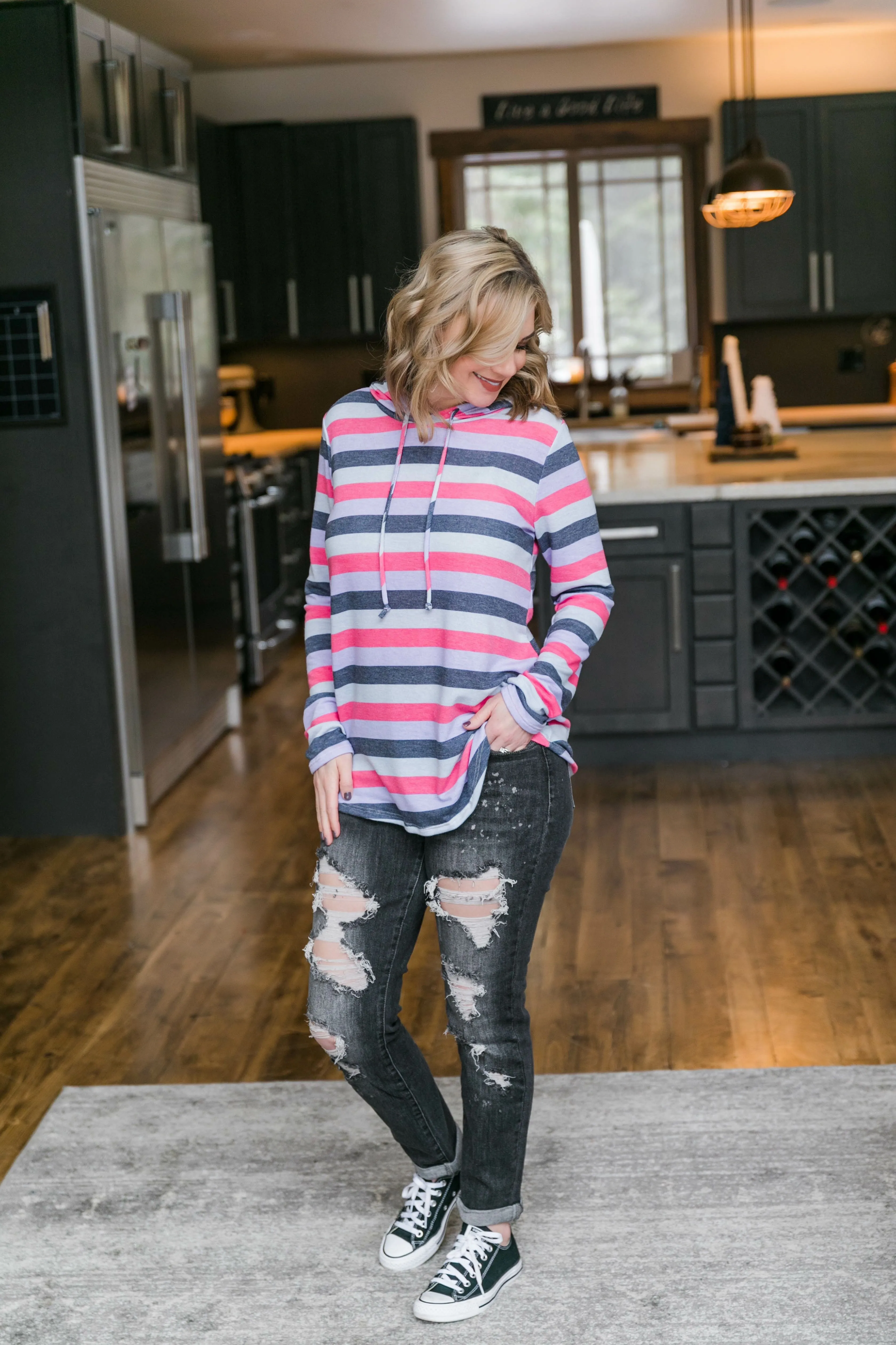 Judy Blue Bleach Splash Boyfriend Jeans In Gray